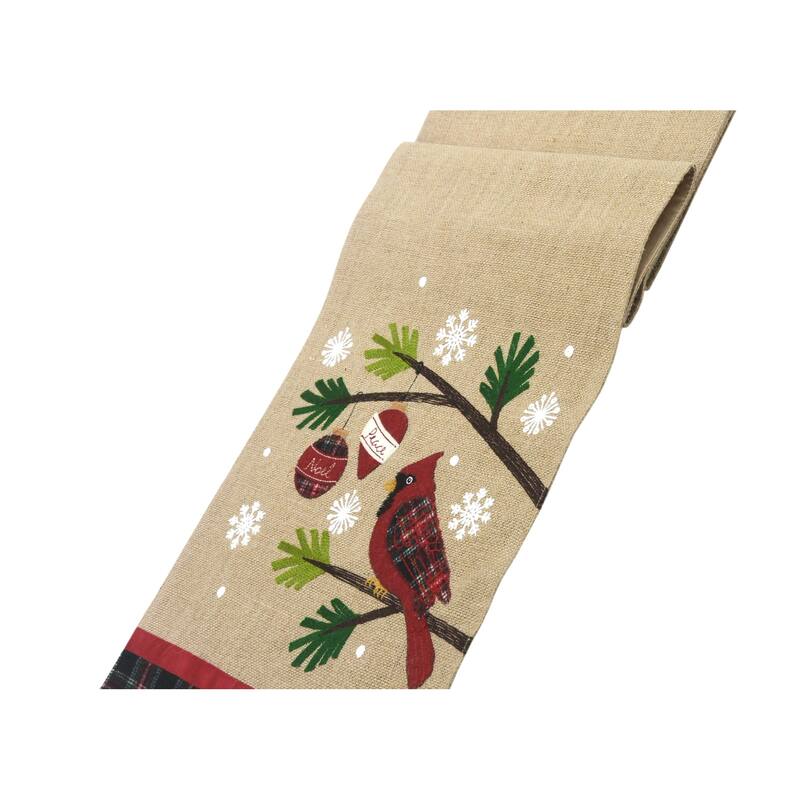 Noel Peace Jute Christmas Table Runner