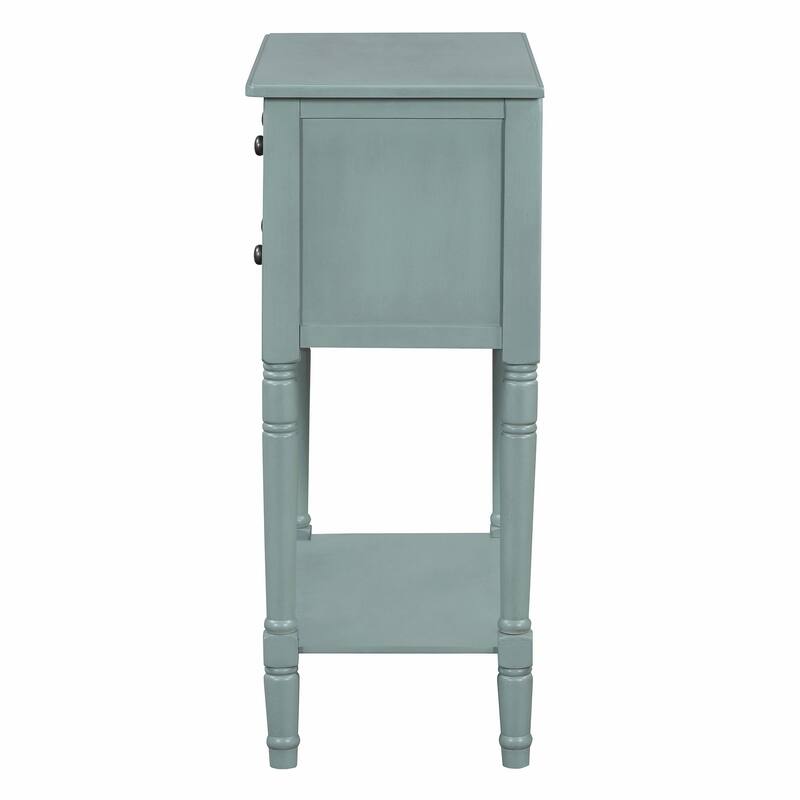 Narrow Console Table with 3 Drawers and Bottom Shelf