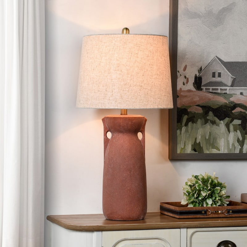 Arlo Table Lamp - Cement with Handle Accents