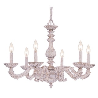 Paris Market 6 Light Antique White Chandelier - 28'' W x 21'' H