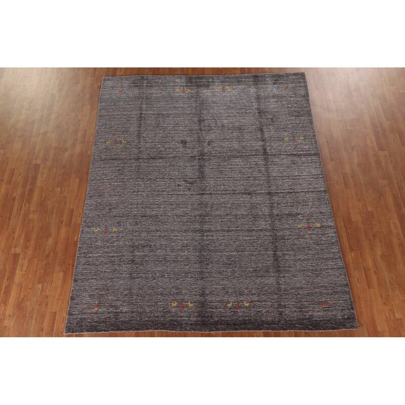 Striped Gabbeh Area Rug Handmade Tribal Wool Carpet - 7'9"x 9'9"