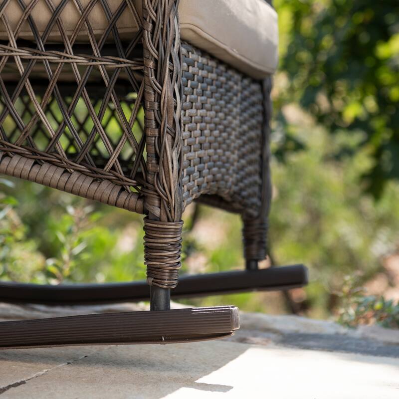 Corvus Salerno Outdoor Handwoven Resin Wicker Rocking Chair