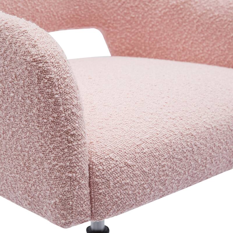 Boucle Upholstered Office/ Desk Chair - Swivel/ Adjustable Height
