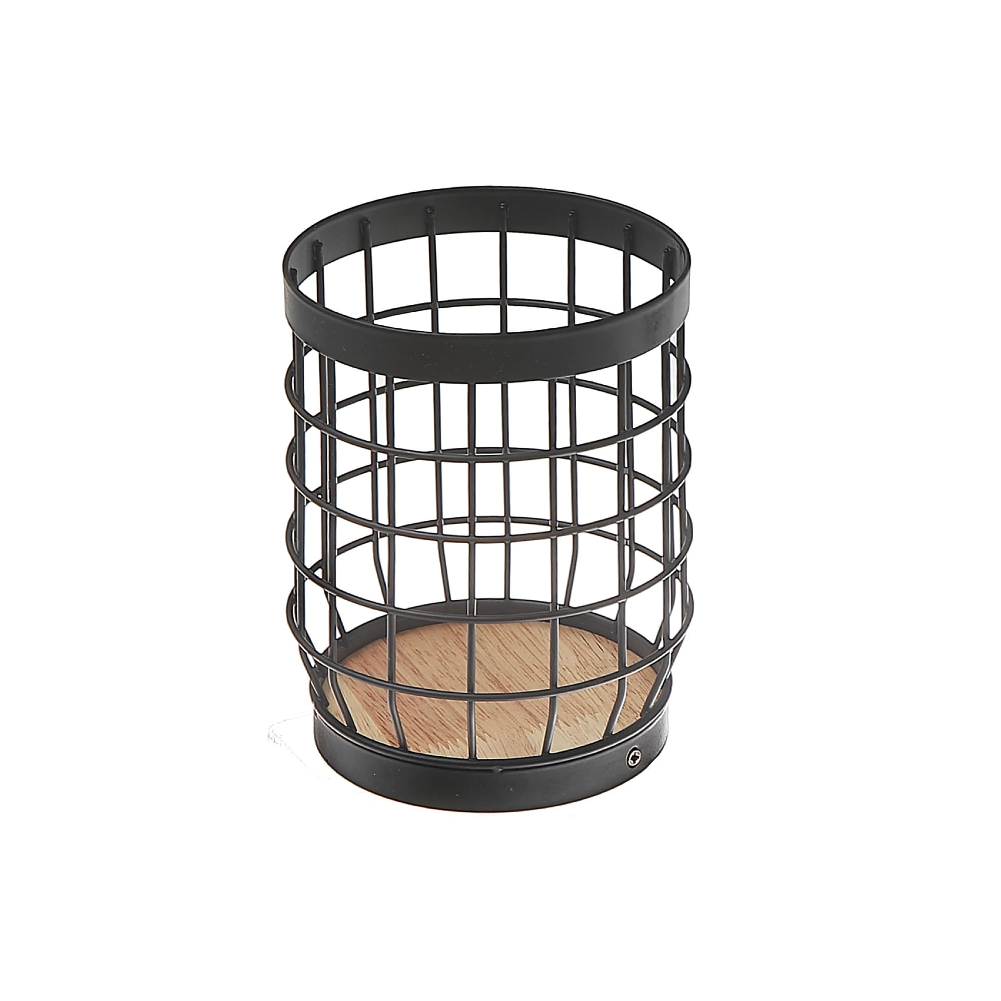 Cutlery Holder With Rubber Wood Bottom