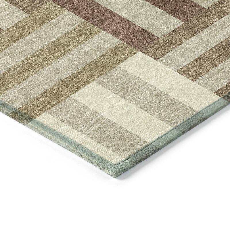 Machine Washable Indoor/ Outdoor Modern Hatch Chantille Rug