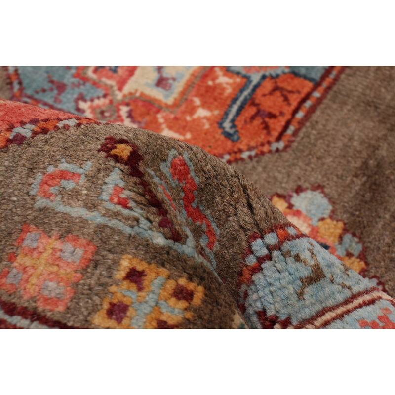 ECARPETGALLERY Hand-knotted Uzbek Ghazni Taupe Wool Rug - 4'0 x 6'4