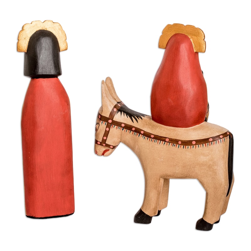 Novica Handmade Journey To Egypt Pinewood Sculptures (Set Of 2)