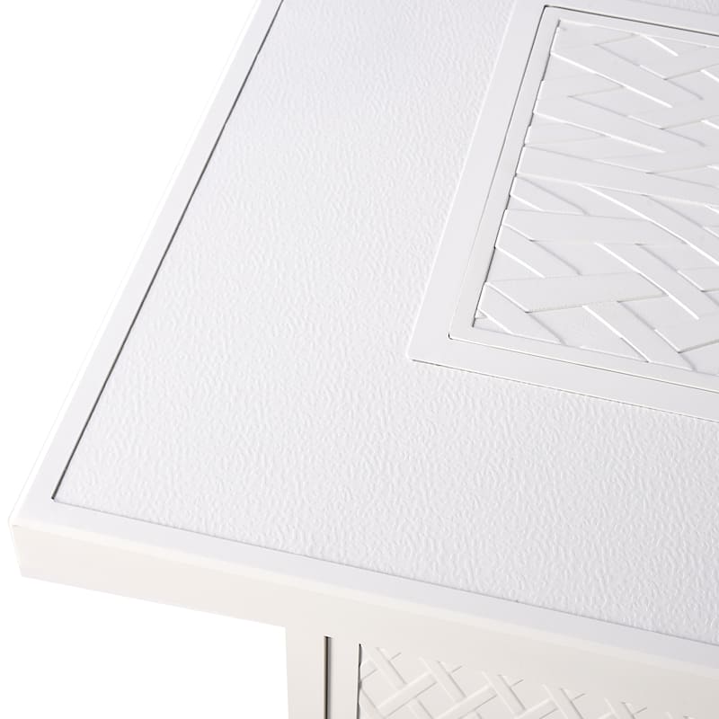 Rectangular 48 in. x 36 in. Aluminum Propane Fire Pit Table, Glass Beads, Two Covers, Lid, 57,000 BTUs - N/A