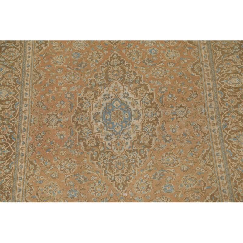 Traditional Kashan Persian Vintage Rug Handmade Wool Carpet - 6'6"x 9'6"