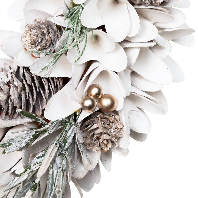 Frosted Pinecone and Pine Sprigs Artificial Christmas Wreath - 14" - Unlit