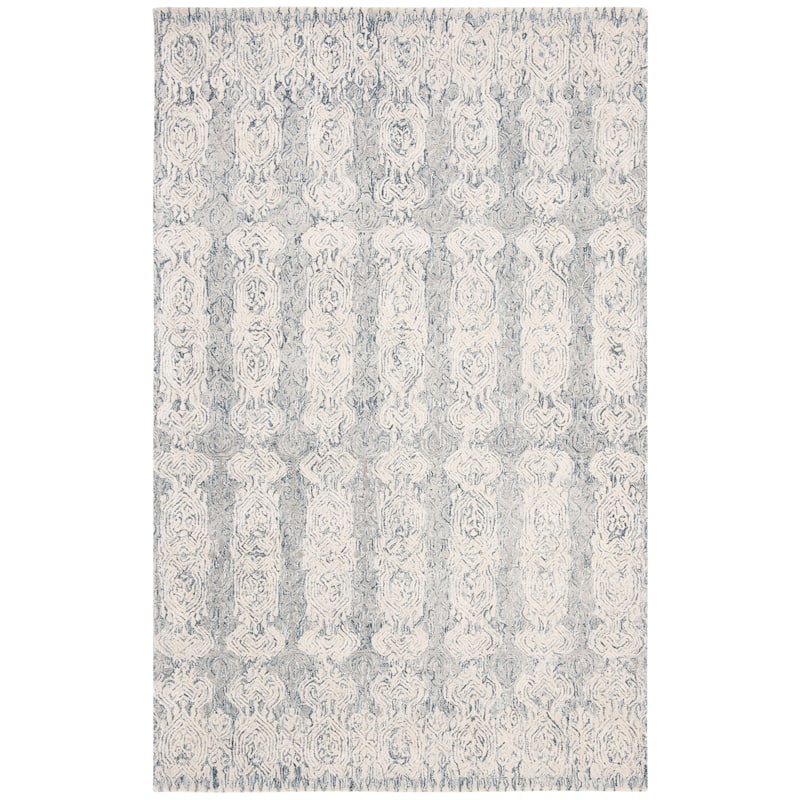 SAFAVIEH Handmade Glamour Mehrangiz Modern Viscose Rug - 6' x 9' - Blue/Ivory