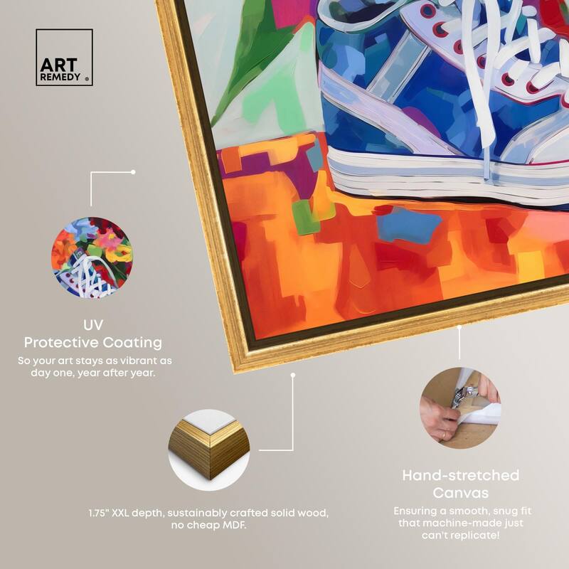 Colorful Sneaker Bouquet Canvas by Art Remedy