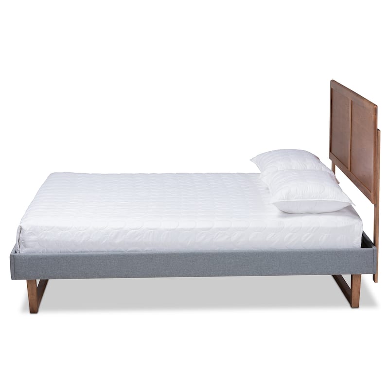Carson Carrington Inglerud Upholstered Ash Walnut Wood Platform Bed