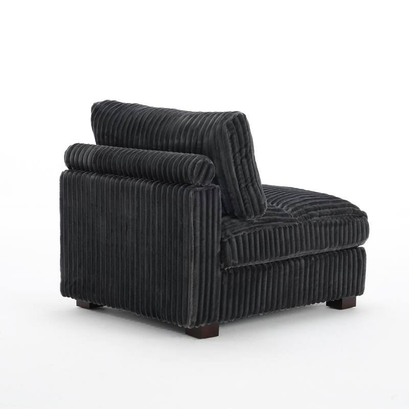 Plush Flannel Modular Sectional Sofa for Living Room