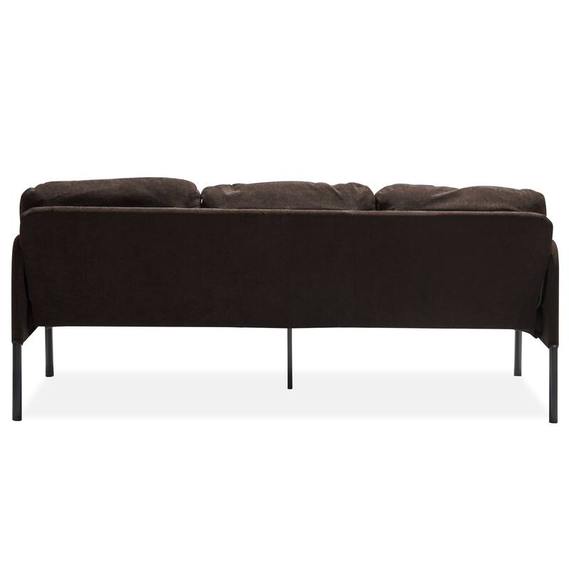 3 Seater L-Shaped Polyester Fabric Sofa with Ottoman, Modern Upholstered Sofa, Comfy Small Couches for Small Space