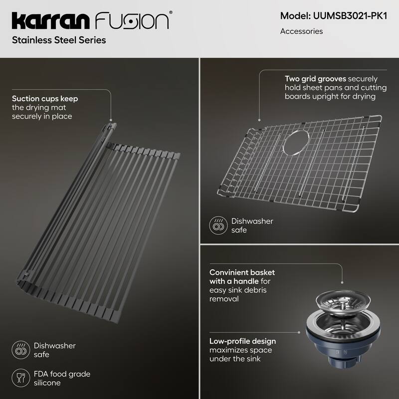 Karran Fusion Undermount 30-in x 18-in Stainless Steel Single Bowl Kitchen Sink