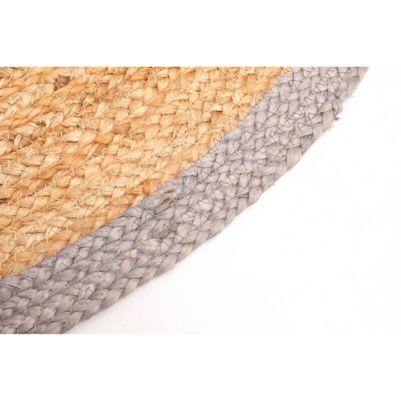 ECARPETGALLERY Braided Weave Palas Denizli Tan Jute Rug - 3'0 x 3'0