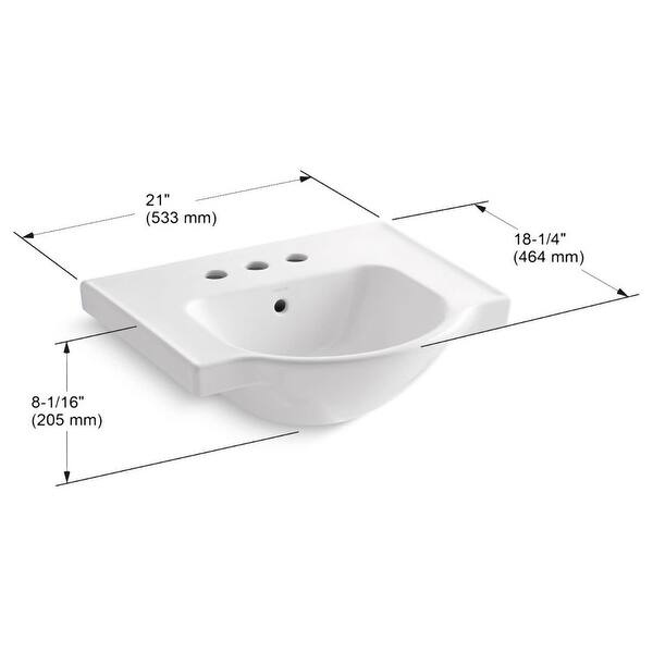 Shop Kohler K 5247 4 Veer 21 Pedestal Bathroom Sink With Three Holes Overstock 16297140