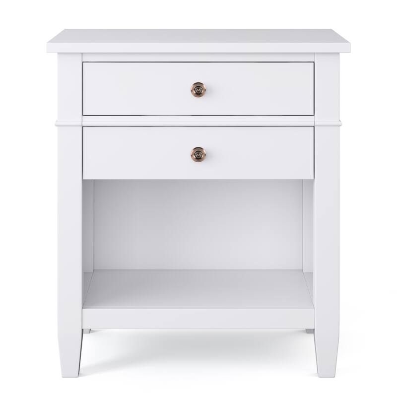 WYNDENHALL Sterling SOLID WOOD 24 inch Wide Bedside Nightstand Table