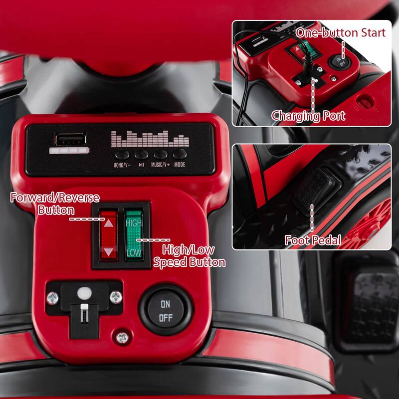 Costway 3-Seater Ride on Train Set Trackless, 12V Ride on Toy Car with - See Details