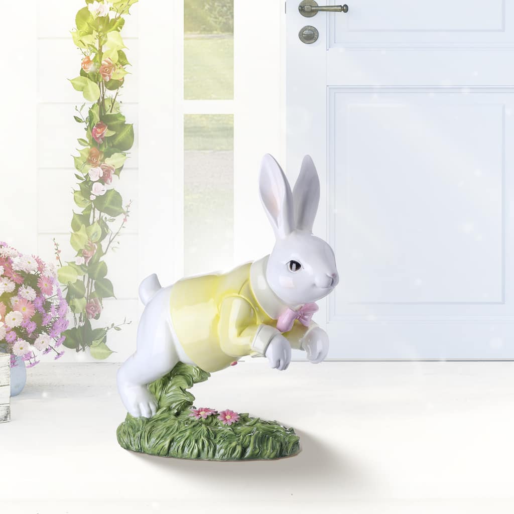 Resin Outdoor Ok Leaping Bunny 21"