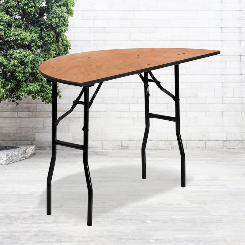 48-inch Half-Round Wood Folding Banquet Table