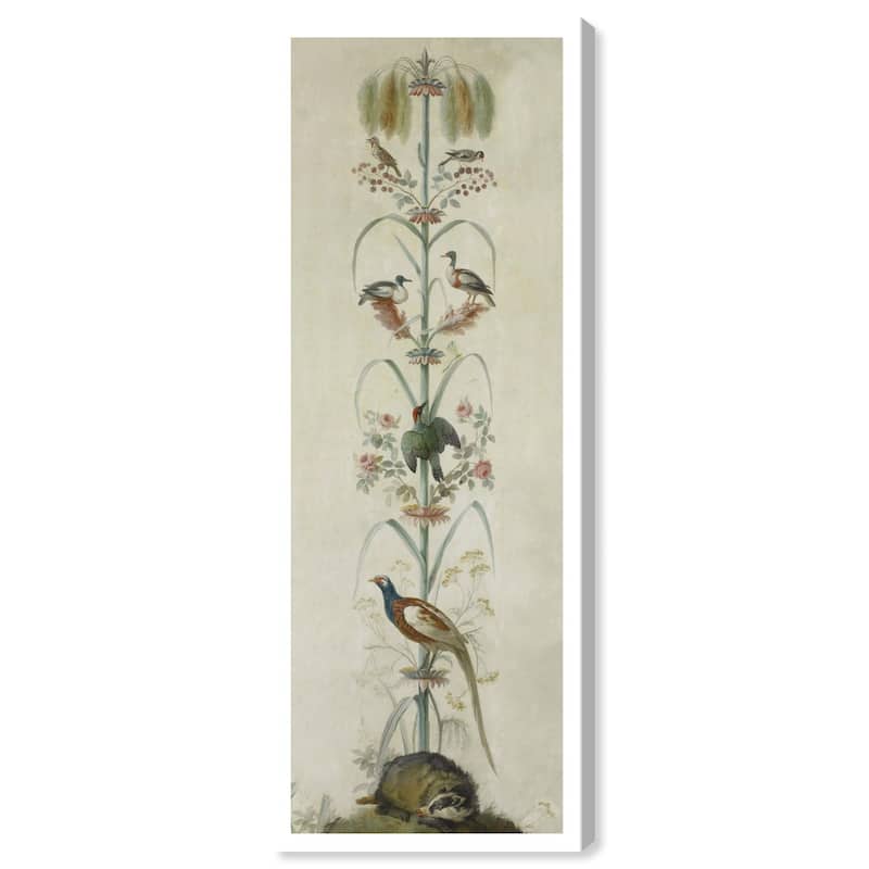 Birds and Flowers Panoramic Canvas by Art Remedy, Gallery Wrapped - 20" x 54"