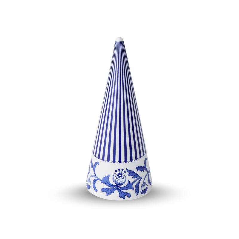 Spode Blue Italian Cone Shaped Topiary - 8"
