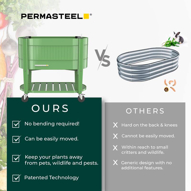 Permasteel Raised Garden Bed with Legs with EnGrow™ TrueSoil™ Technology