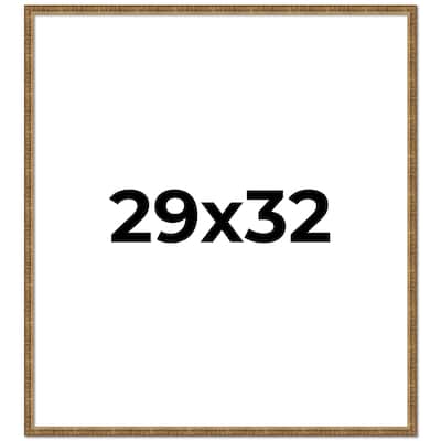 29x32 Frame Black Real Wood Picture Frame Kingsley Gold Distressed Photo Frame with UV Acrylic Foam Board Backing &