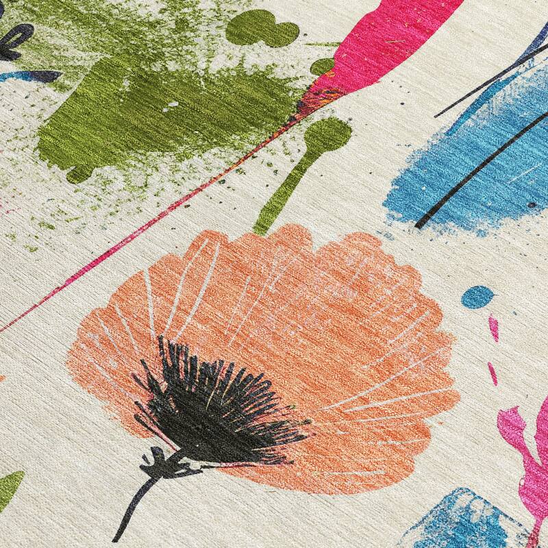 HomeRoots Floral Transitional Rectangle Outdoor Rug