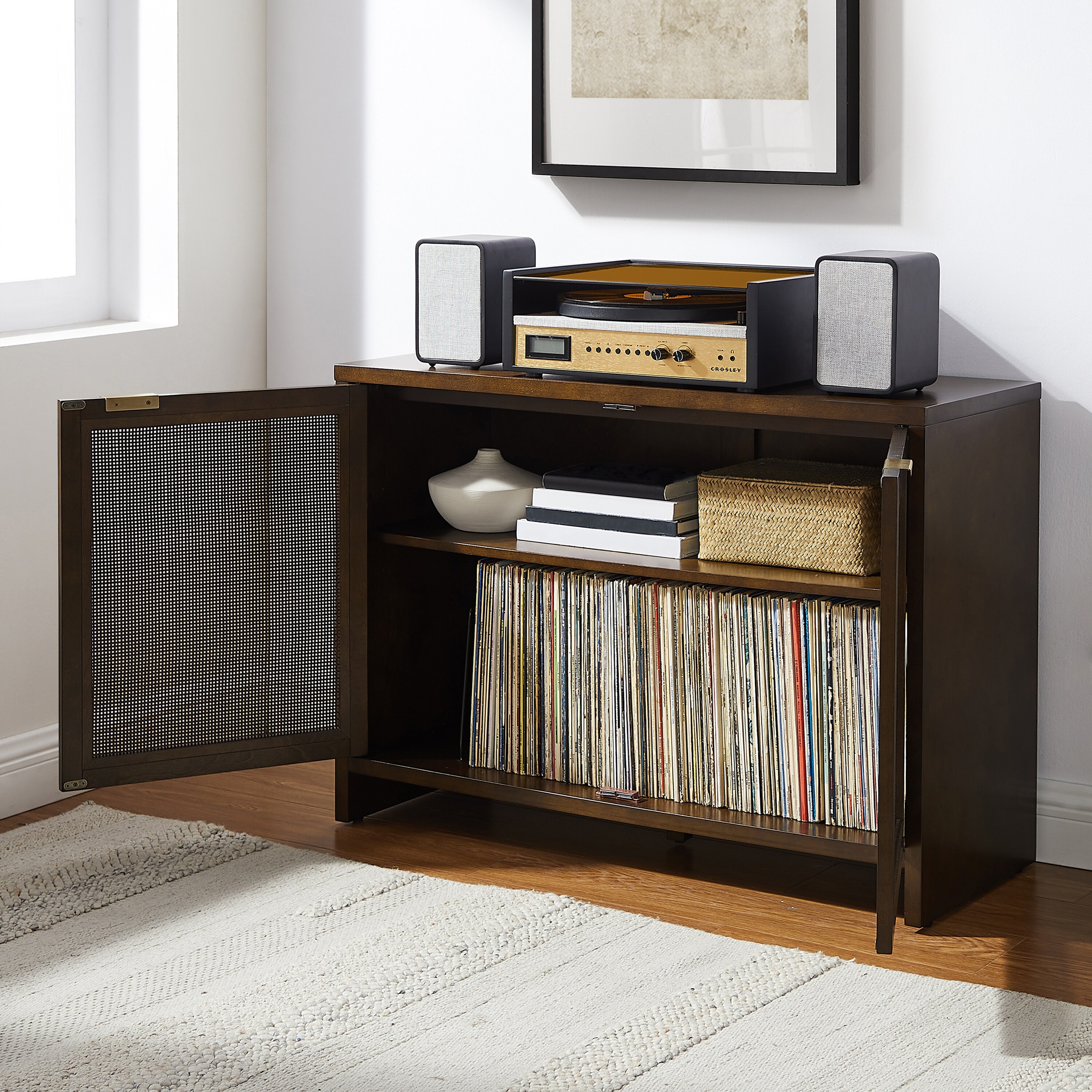 Crosley Kenji Record Player Cabinet With Vinyl Storage - On Sale