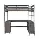 preview thumbnail 34 of 32, Minimalist Modern Style Full Size Loft Bed with Sloping Ladder,U-shaped Desk and Storage Shelves Under-Bed,Sturdy Wood Frame