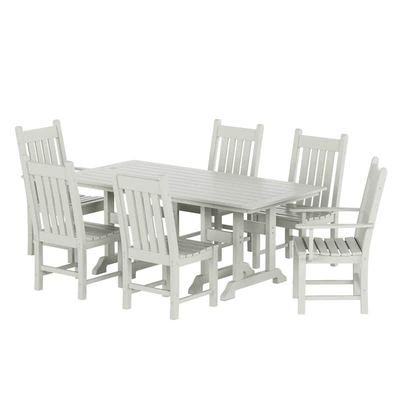 Laguna Hdpe All Weather Outdoor Patio Dining Set with Rectangle Table, Side Chairs (7-Piece Set)