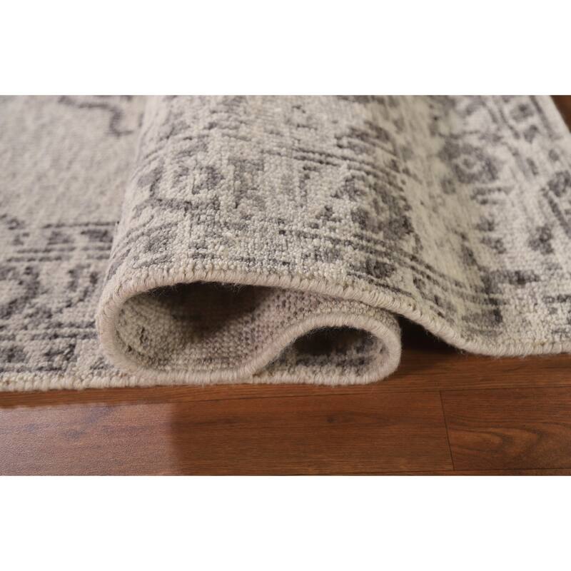 Geometric Moroccan Area Rug Hand-Knotted Wool Carpet - 5'2"x 7'7"