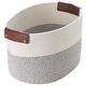 preview thumbnail 46 of 48, 3 Pack Woven Cotton Rope Shelf Storage Basket with Leather Handles, Baby Nursery Storage Bin Organizers, Closet Shelf Storage