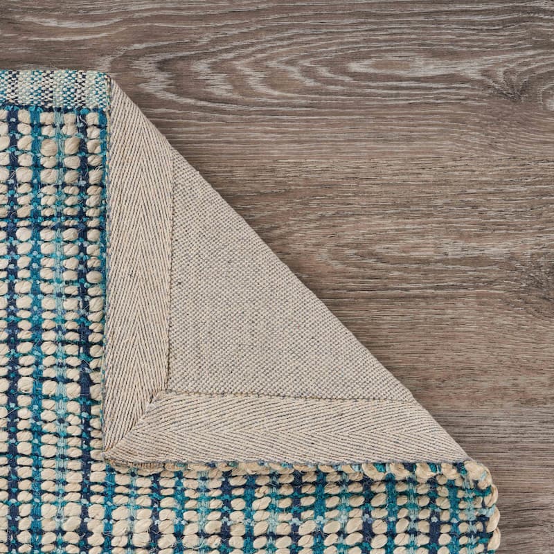 Violet Farmhouse Checkered Hand-Woven Jute Indoor Area Rug by Sevita