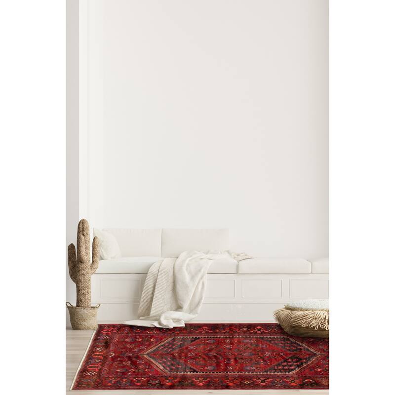 ECARPETGALLERY Hand-knotted Andelz Red Wool Rug - 4'5 x 7'7