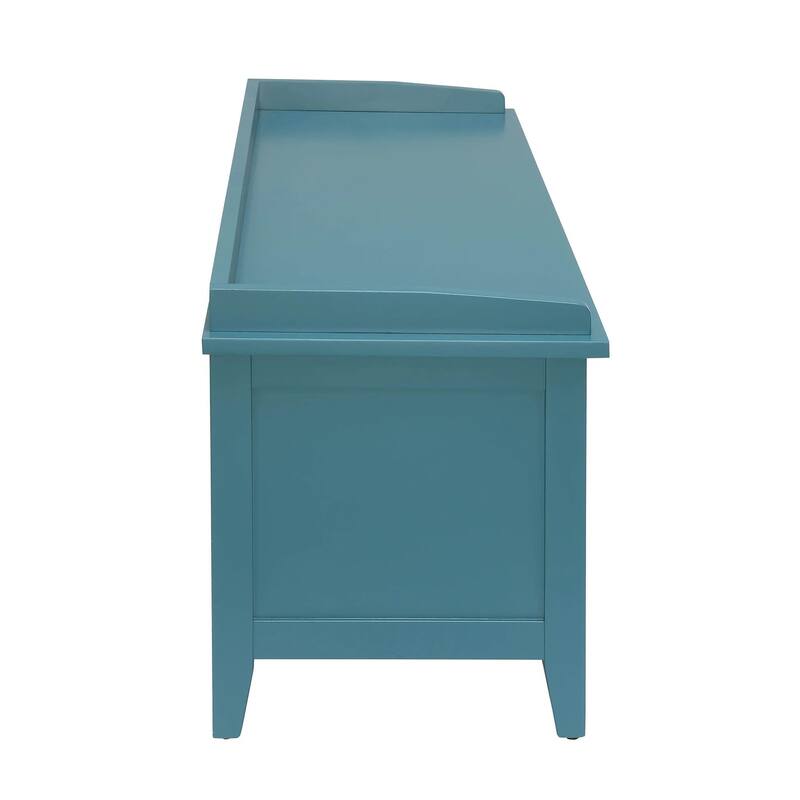 HomeRoots 43" Teal Blue Solid Wood Storage Bench with Drawers - 43