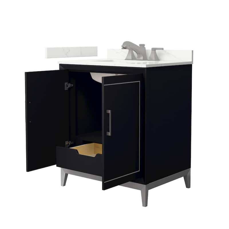 Wyndham Collection WCH515130S-QTZ-US3MXX Marlena 30" Free Standing