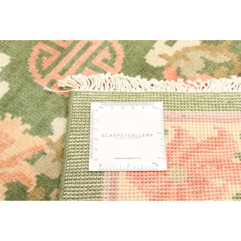 ECARPETGALLERY Hand-knotted Aubusson Green Wool Rug - 2'11 x 5'1