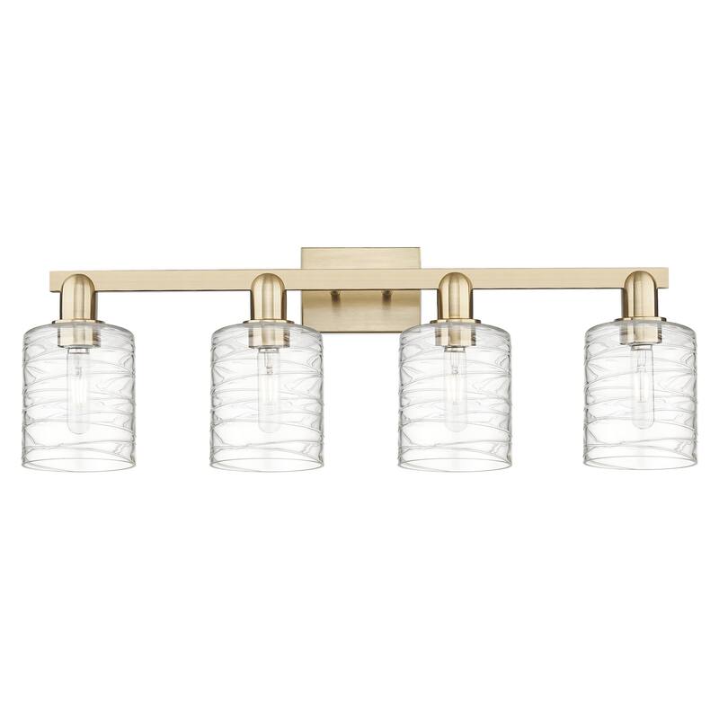 Innovations Lighting 716-4W-11-32 Cobbleskill Vanity Cobbleskill 4 - Champagne Bronze / Deco Swirl