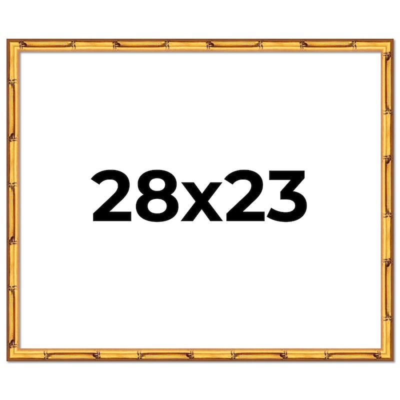 28x23 Frame Gold Bamboo Picture Frame Modern Photo Frame Includes UV Acrylic Shatter Guard Front Acid Free Foam Backing Board