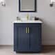 Option Dark Blue / White Quartz Top / Brushed Gold