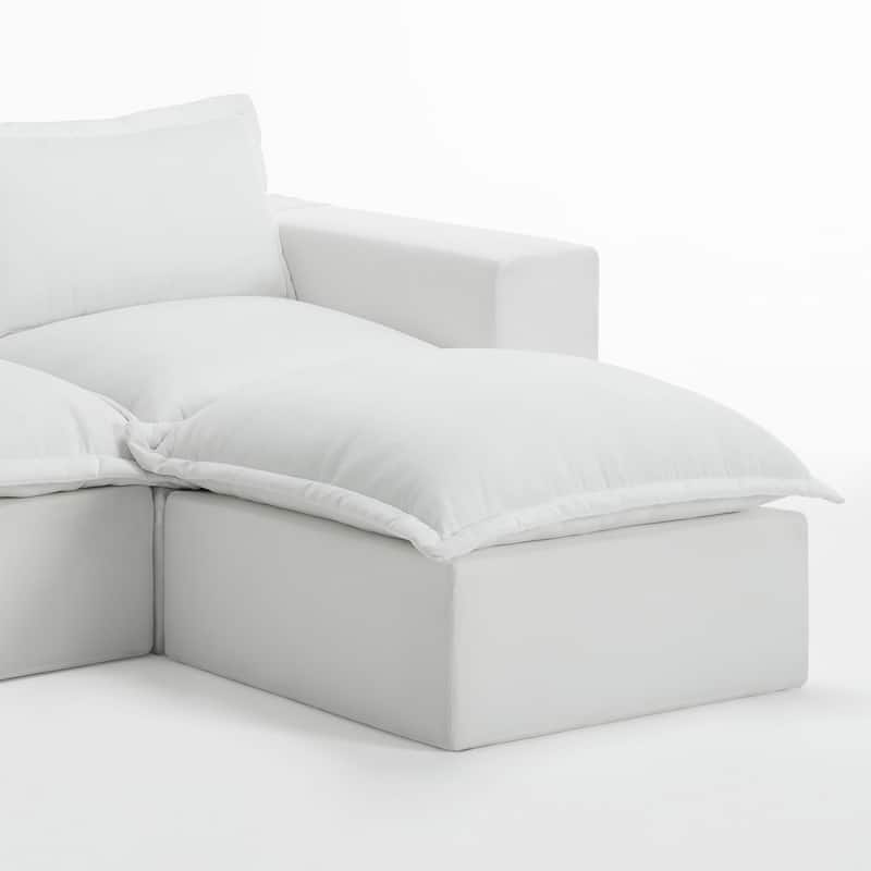 Chenille No Assembly Modular Sectional Sofa Cloud Couch with Ottoman