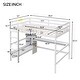 preview thumbnail 6 of 6, White Full Loft Bed with Desk and Shelves, Pine Wood and MDF Frame, Sturdy Guardrails
