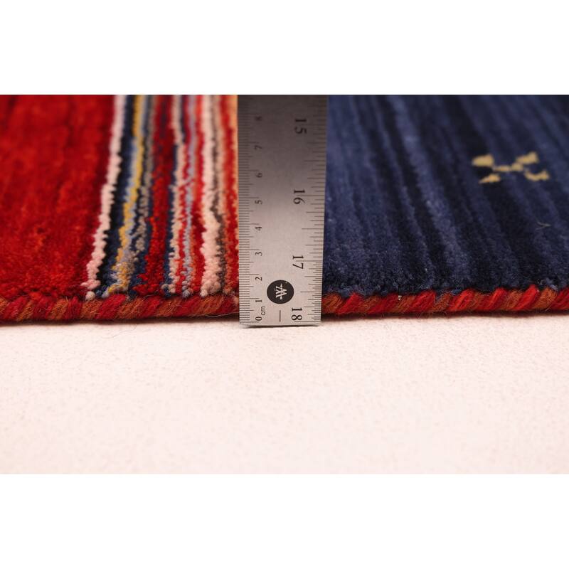 ECARPETGALLERY Hand Loomed Kashkuli Gabbeh Red Wool Rug - 6'5 x 9'9