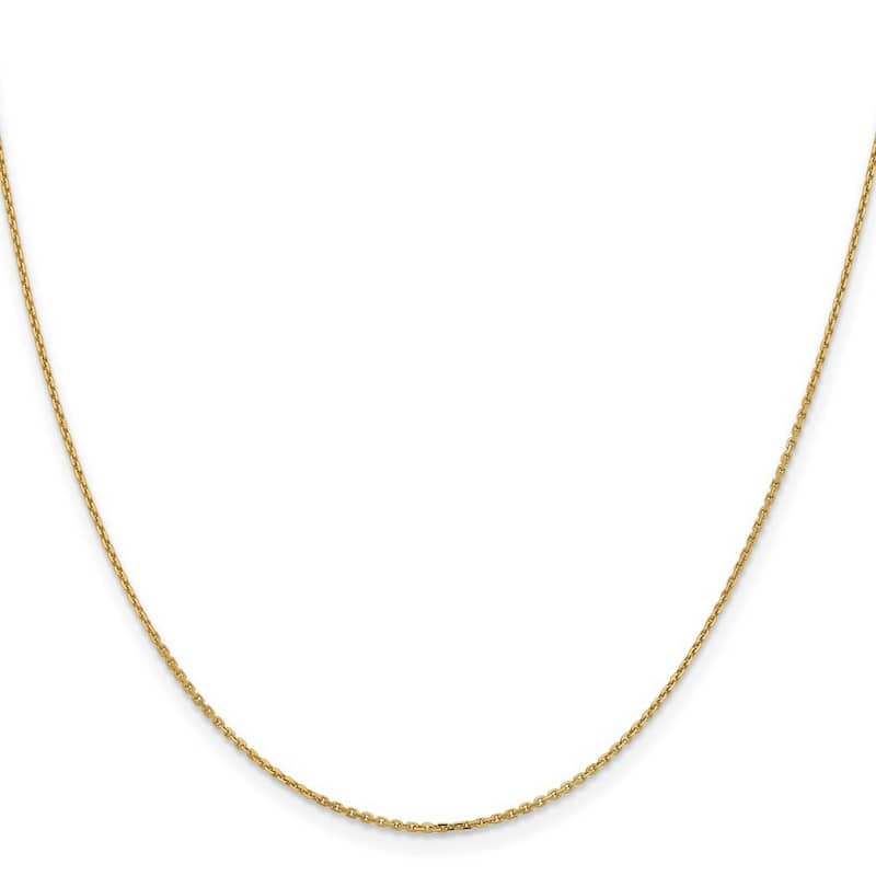 Curata 10k Yellow Gold 1.05mm Diamond Cut Cable Chain Necklace (Lobster)