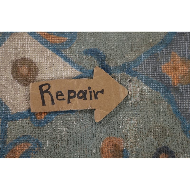 Distressed Over-Dyed Tabriz Persian Antique Rug Handmade Wool Carpet - 6'3"x 9'0"