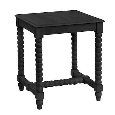 Square Mindi Wood Black End Table
